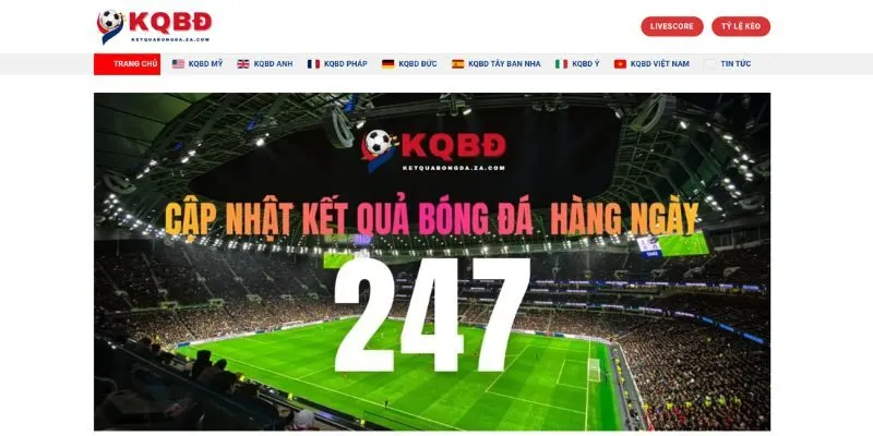 Chuyên trang KQBD cập nhật kết quả bóng đá hàng ngày